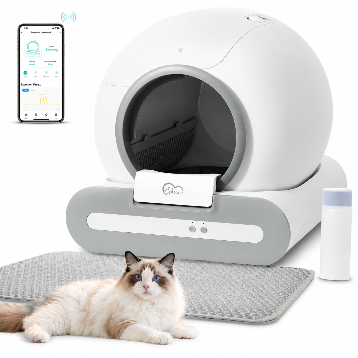 Smart Self-Cleaning Litter Box 65L